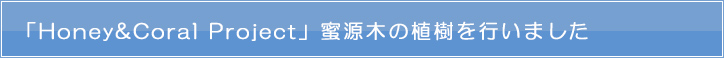 「Honey&Coral Project」蜜源木の植樹を行いました